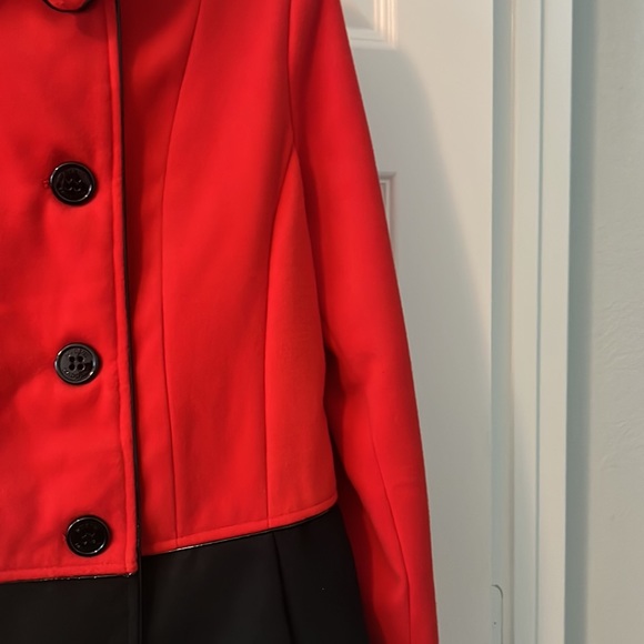 Steve Madden peacoat coat jacket red and black size large NWT winter dressy - Picture 7 of 13